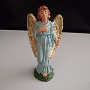 BLUE ANGEL GOLD WINGS NATIVITY SCENE VINTAGE DEPT STORE SPROUSE REITZ FIGURINE